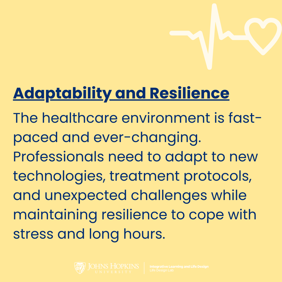 lifedesignjhu's tweet image. Dreaming of a career in healthcare? Let’s talk skills! 🩺💡  Healthcare isn’t just about knowledge—it’s about *how* you connect, adapt, and thrive in a dynamic environment. 🌟  #LifeDesignLab  #HealthcareCareers #SkillsForSuccess #JHU #JohnsHopkinsUniversity