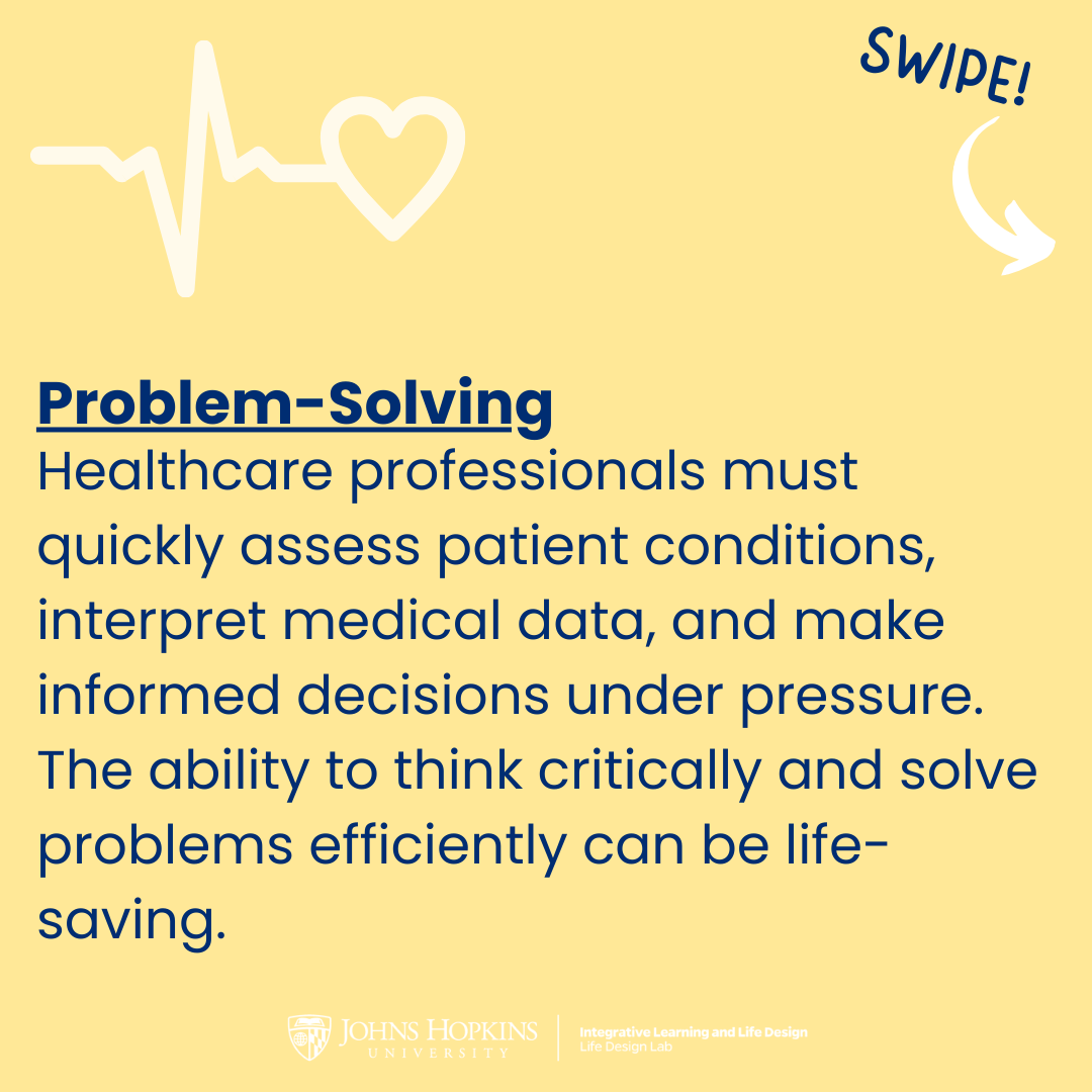lifedesignjhu's tweet image. Dreaming of a career in healthcare? Let’s talk skills! 🩺💡  Healthcare isn’t just about knowledge—it’s about *how* you connect, adapt, and thrive in a dynamic environment. 🌟  #LifeDesignLab  #HealthcareCareers #SkillsForSuccess #JHU #JohnsHopkinsUniversity