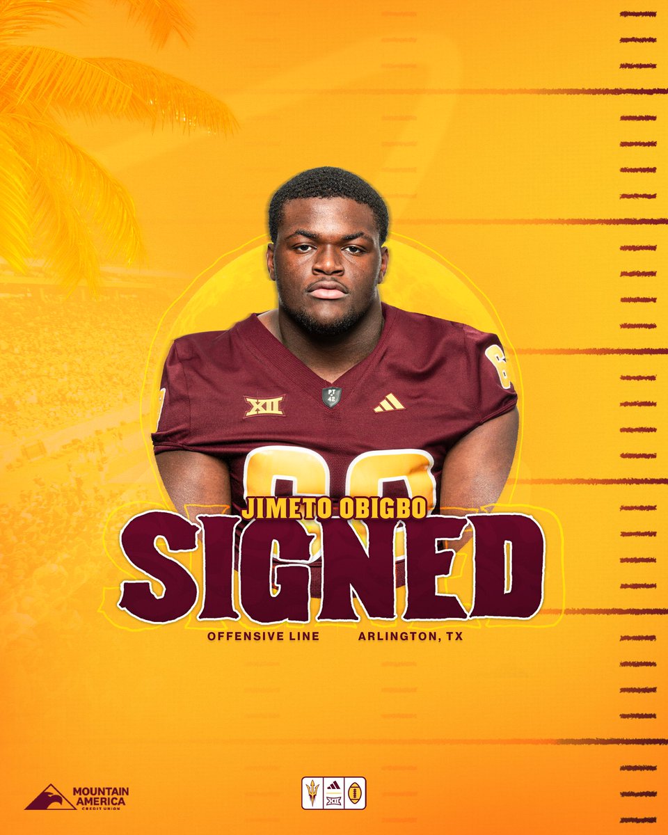Sun Devil Football (@asufootball) on Twitter photo Newest addition up front ๐ฅ
Welcome to the Sun Devil Family <a href="/ObigboJimeto/">๐ฃ๐ฑ๐ฎ ๐๐ฒ๐ถ๐ฎ๐ฝ๐ธ ๐๐ซ๐ฒ๐ฐ๐ซ๐ธ ๐๐ป ๐ณ๐ฌ</a> !
#ForksUp /// #ActivateTheValley Newest addition up front ๐ฅ
Welcome to the Sun Devil Family <a href="/ObigboJimeto/">๐ฃ๐ฑ๐ฎ ๐๐ฒ๐ถ๐ฎ๐ฝ๐ธ ๐๐ซ๐ฒ๐ฐ๐ซ๐ธ ๐๐ป ๐ณ๐ฌ</a> !
#ForksUp /// #ActivateTheValley