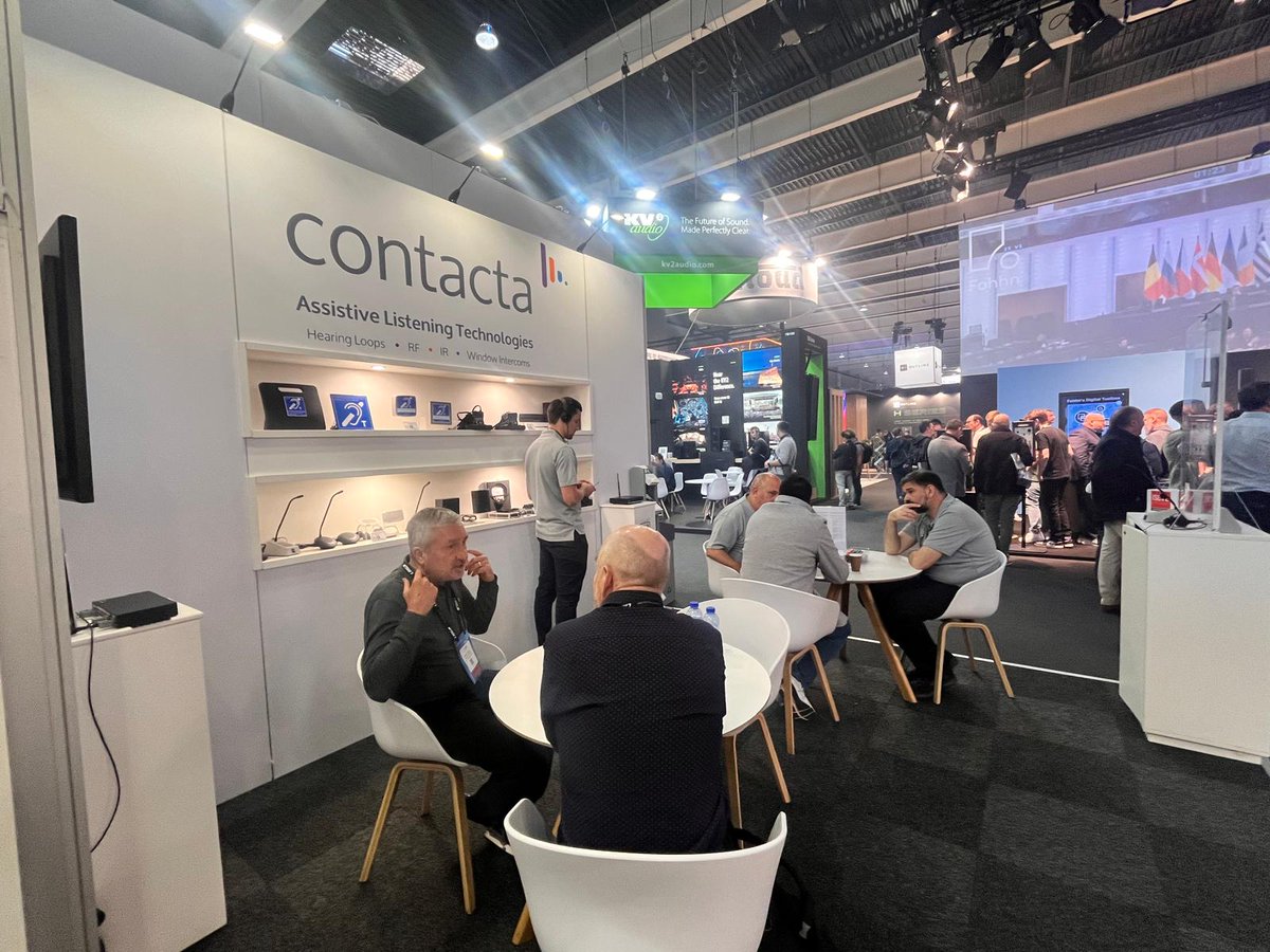 ContactaSystems's tweet image. Another busy day at #ISE2025 with interest in our new ID series of #HearingLoop drivers and live demos of our VLD1 loop system for buses. Our distributors from across the world have been to see us, and new customers too!
Look out for James Jardine's interview with @rAVePubs!
