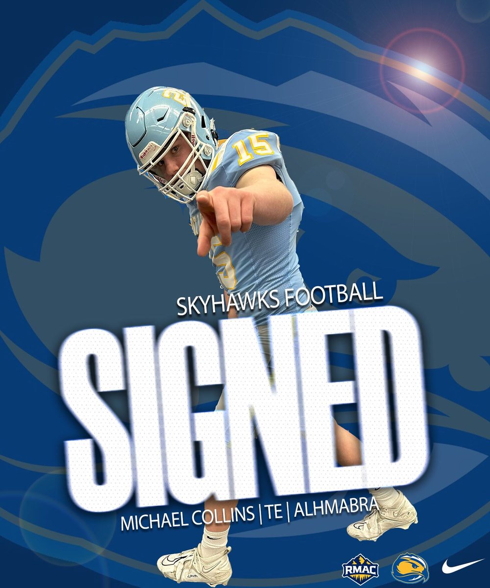SKYHAWK NATION! Welcome, (TE) Michael Collins from Alhambra HS in California!
<a href="/MichaelCol15/">Michael Collins</a>  #ToTheTop
#NSD25