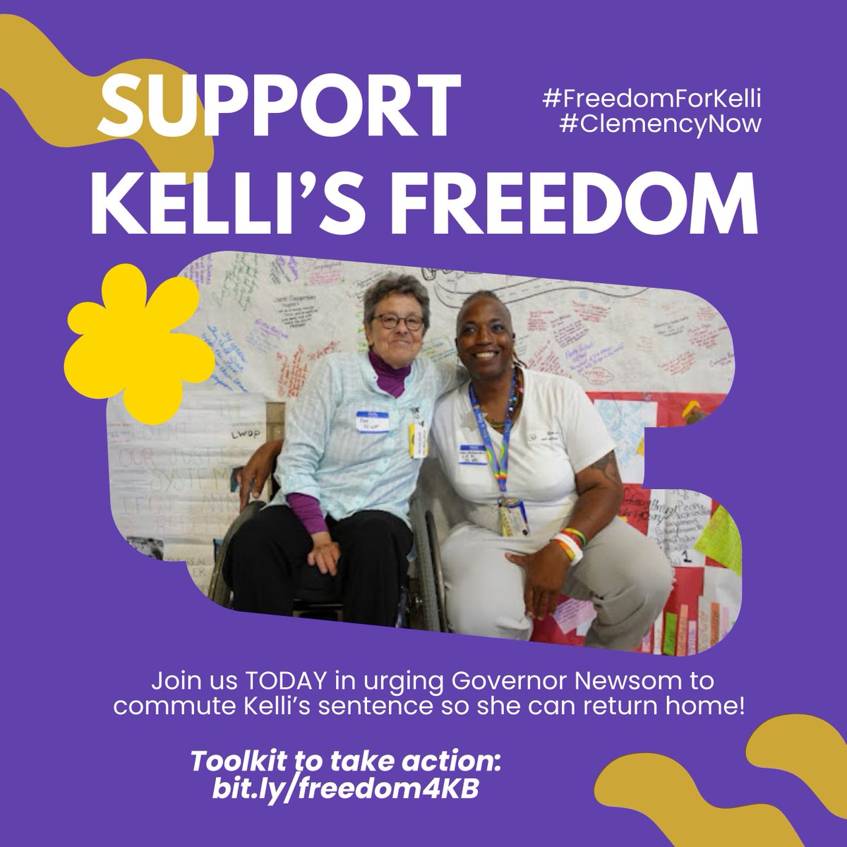 Join us in fighting for #FreedomForKelli today by writing to @CAGovernor and urging him to commute this Black trans woman who has spent decades in prison working to make others safer. Toolkit here: bit.ly/3CB0Pf6