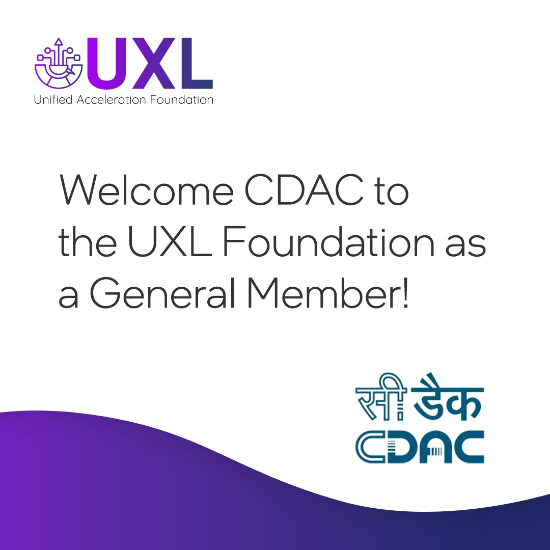 UXLfoundation (@uxlfoundation) on Twitter photo Today, we are excited to announce that <a href="/cdacindia/">C-DAC India</a> has joined the #UXLFoundation as one of our General Members. Welcome! bit.ly/4hIMDzo
#oneAPI Today, we are excited to announce that <a href="/cdacindia/">C-DAC India</a> has joined the #UXLFoundation as one of our General Members. Welcome! bit.ly/4hIMDzo
#oneAPI