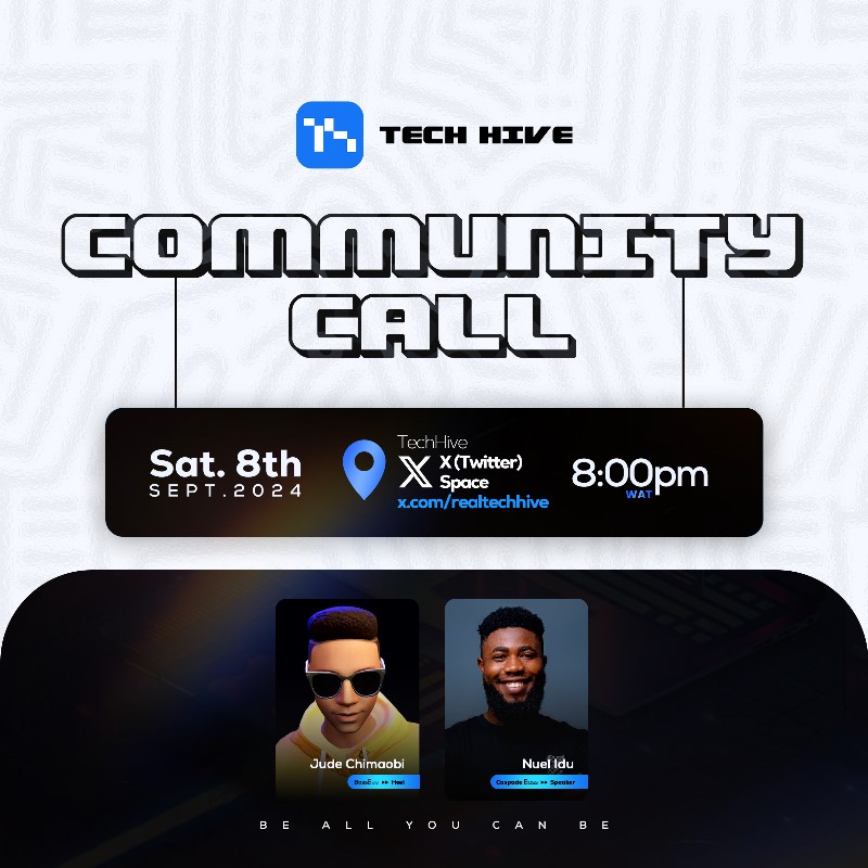 Madueke_Chinelo's tweet photo. Join the Tech Hive Community Call!
Get ready for an insightful session as we connect, learn, and share ideas in the ever-evolving tech landscape. Don't miss.
#TechHive #CommunityCall #TechTalks #Innovation
🗓 Date: Saturday, 8th September 2024
⏰ Time: 8:00 PM WAT
📍XSpace https://t.co/NaEmU9c21M