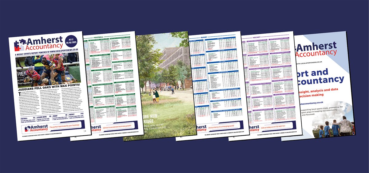 WestKentSport's tweet photo. It's time to download the @AmherstAccounts Weekly Sports Report featuring all your league tables, results and fixtures for #Football, #Rugby, and #Hockey teams in #Sevenoaks, #Tonbridge, and #TunbridgeWells.  

Download it for #FREE today! ⬇️ 

https://t.co/fO2GrbC3wS https://t.co/U6fcv963da