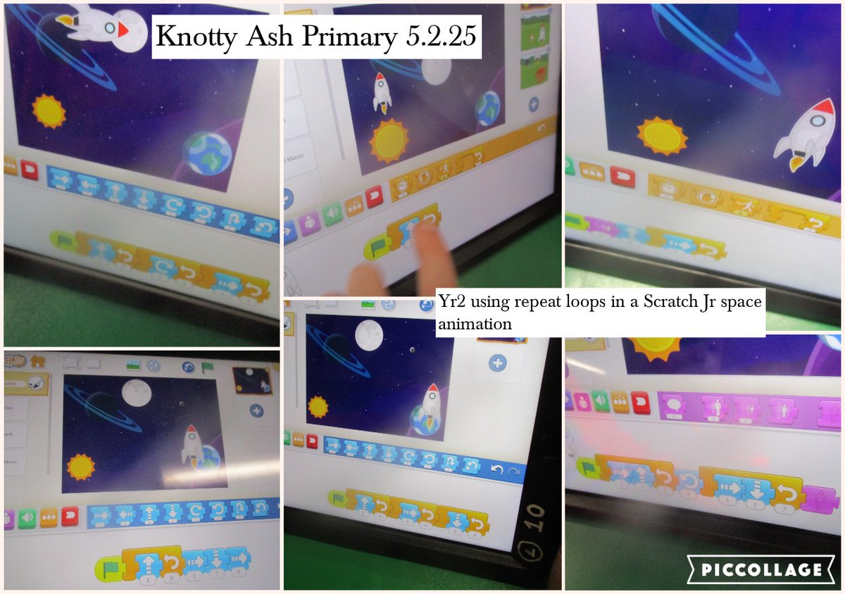 Pupils of Yr2 were using repeat loops in a Scratch Jr space animation today <a href="/AshKnotty/">Knotty Ash Primary</a>