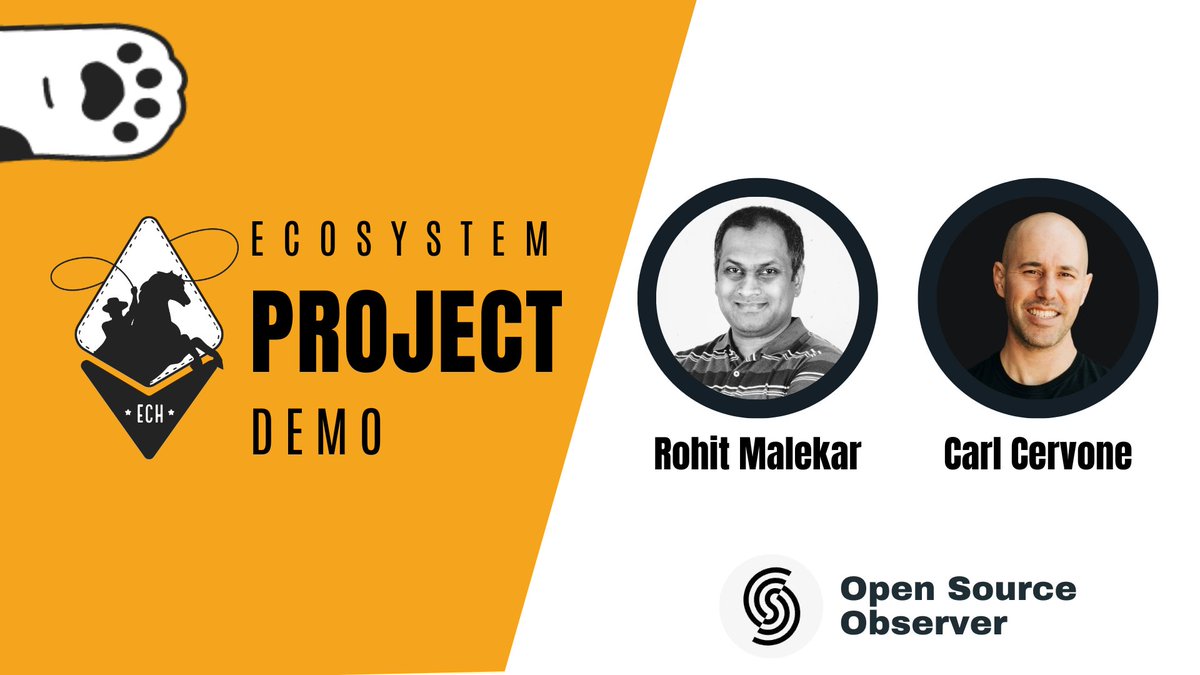 Cyph3rVae's tweet photo. Join @RohitMalekar @carl_cervone from @OSObserver
for @EthCatHerders #EcosystemProjectDay! Learn what's shipped on @OSObserver and how they're helping funders to measure the impact of open-source contributions to their ecosystem. ๐ฑ
๐
6 Feb, 18:30 UTC
๐https://t.co/PODCVqSDsK https://t.co/xKnEf4P7aZ