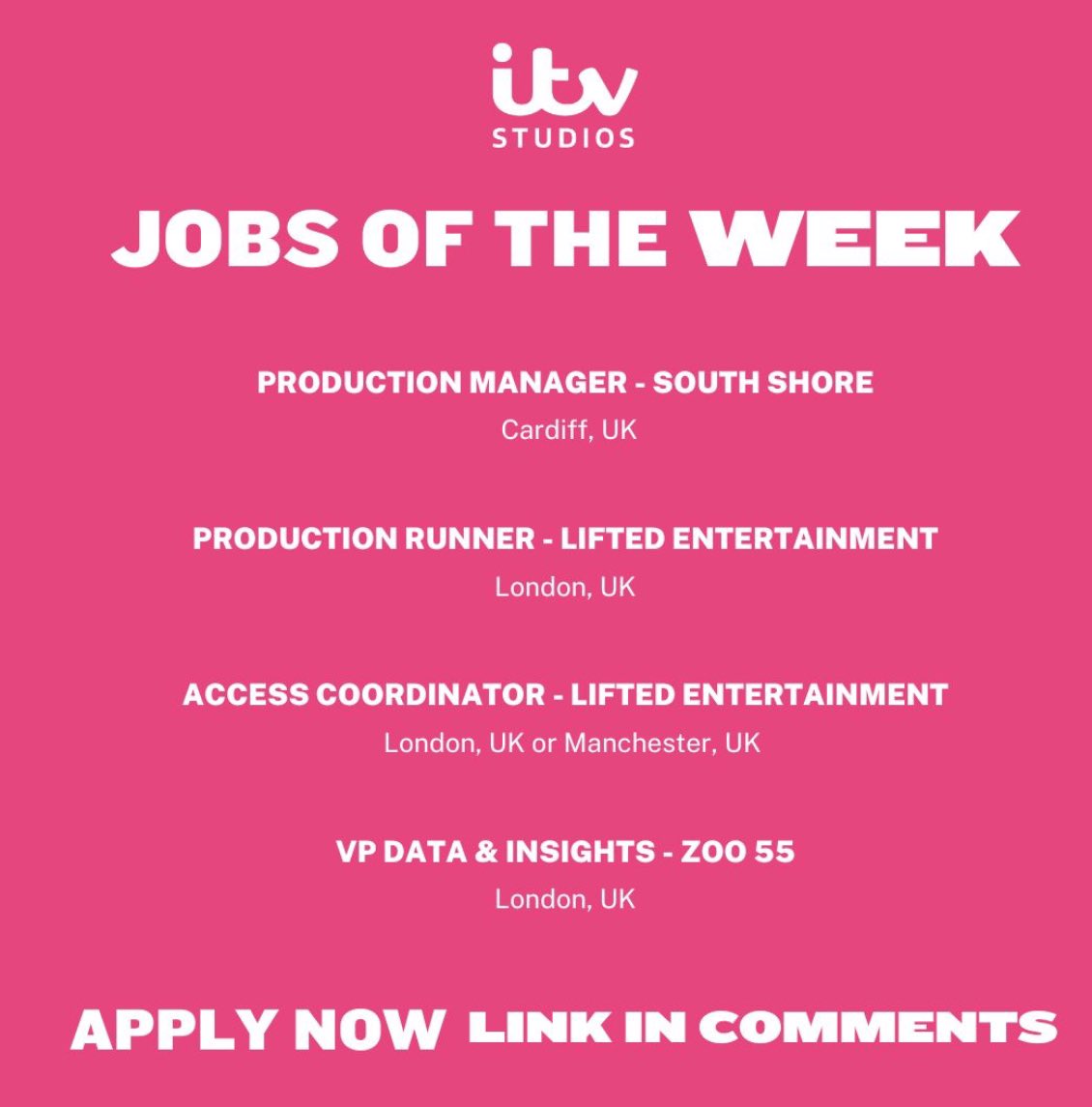 Latest ITV jobs. 🔗 Links in comments 👇