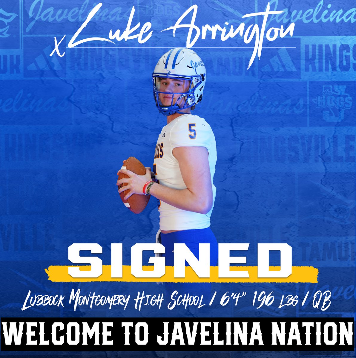 TAMUK Javelina Football (@javelinafb) on Twitter photo Got our guy to #TTDB!
Welcome to Javelina Nation, <a href="/LukeArrington3/">Luke Arrington</a>
#GoJavelinas #NSD2025 Got our guy to #TTDB!
Welcome to Javelina Nation, <a href="/LukeArrington3/">Luke Arrington</a>
#GoJavelinas #NSD2025