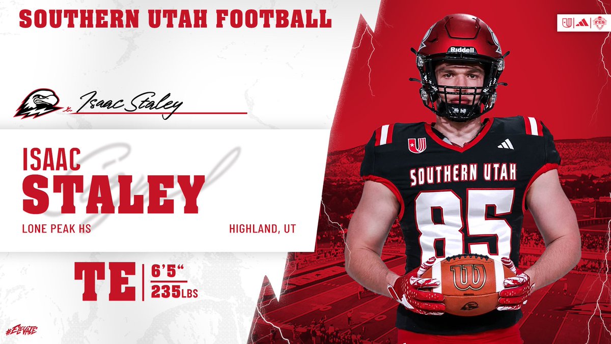 Welcome to Southern Utah Football, <a href="/Ikestaley43/">Isaac Staley</a> ✍️

#Elevate ⚡️ #TBirdNation ⚡️ #RaiseTheHammer