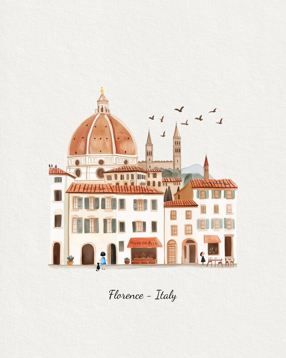 Florence…🧡
The Duomo, the warm cafés, the slow, dreamy walks!
Let it live on your wall with this hand-drawn digital print, available as a calendar, digital download &amp; physical print on Etsy, eBay &amp; my website!

#Florence #Italy #TravelArt #Handmade #illustration #watercolorart
