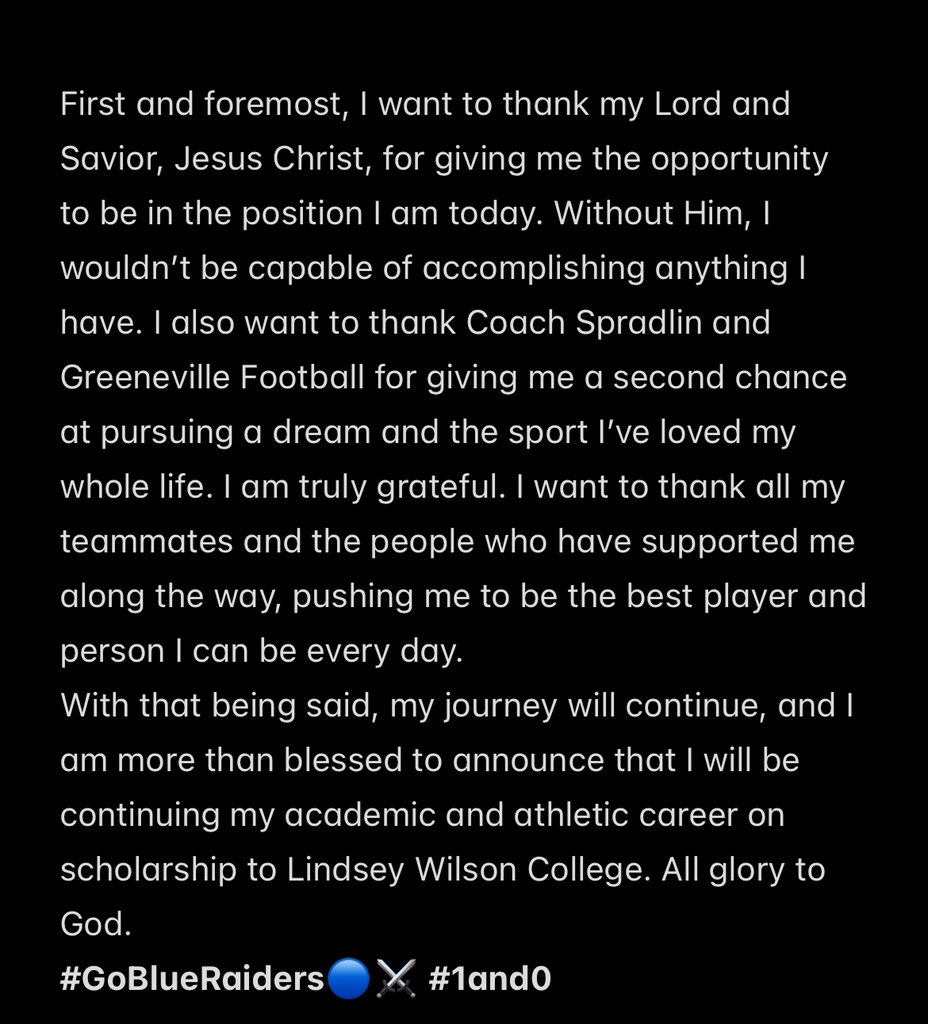 Jeriah griffin (@griffinjeriah) on Twitter photo AGTG🙏 100% Committed @LWC_Football @Coach_CotterLWC <a href="/CoachKleckler/">Phil Kleckler</a> <a href="/CoachBright11/">Jay Bright</a> <a href="/GreeneDevilsFB/">GREENEVILLE FOOTBALL</a> <a href="/Spradlen2536/">Eddie Spradlen</a> <a href="/coachcraw4d/">David Crawford</a> AGTG🙏 100% Committed @LWC_Football @Coach_CotterLWC <a href="/CoachKleckler/">Phil Kleckler</a> <a href="/CoachBright11/">Jay Bright</a> <a href="/GreeneDevilsFB/">GREENEVILLE FOOTBALL</a> <a href="/Spradlen2536/">Eddie Spradlen</a> <a href="/coachcraw4d/">David Crawford</a>