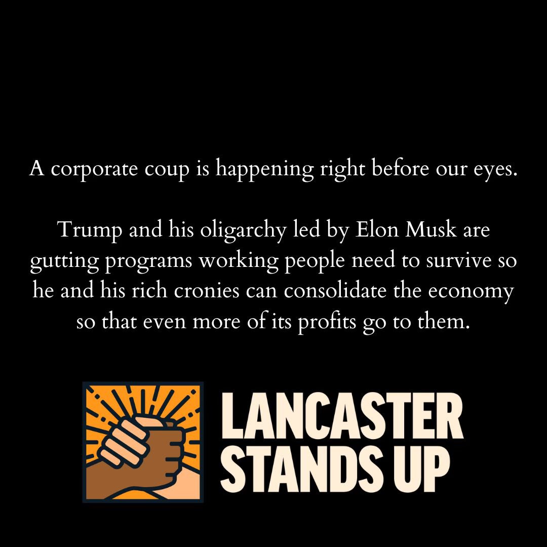 lancstandsup's tweet image. A Statement from Lancaster Stands Up: A Corporate Coup is happening.
Call Smucker’s office and tell him he is selling out his constituents,
(717)393-0667.