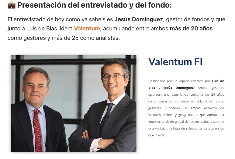 🎙️Próximo sábado compartiremos la entrevista que he tenido el honor de hacer a <a href="/jdominan/">Jesús Domínguez</a> de <a href="/ValentumAM/">Valentum</a>

✅ La entrevista que vais a poder leer es super interesante y de un gran valor formativo. Jesús nos hablará de su mejor inversión, pero también de su mayor error, que