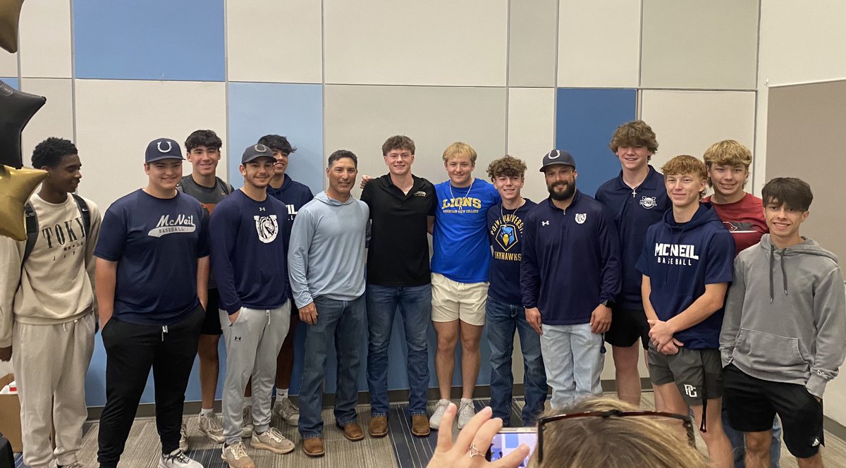 McNeil Baseball (@mcneilbaseball) on Twitter photo Thank you to the families, coaches, friends and administrators for celebrating our signees! Congratulations to all <a href="/MHSMavs/">McNeil High School</a> athletes on your next level opportunities.
Best of luck this season and beyond!
<a href="/XanderCovar90/">Xander Covar</a>
<a href="/hoggard_will/">Will Hoggard</a>
<a href="/JosephSandusky4/">Joseph Sandusky</a> Thank you to the families, coaches, friends and administrators for celebrating our signees! Congratulations to all <a href="/MHSMavs/">McNeil High School</a> athletes on your next level opportunities.
Best of luck this season and beyond!
<a href="/XanderCovar90/">Xander Covar</a>
<a href="/hoggard_will/">Will Hoggard</a>
<a href="/JosephSandusky4/">Joseph Sandusky</a>
