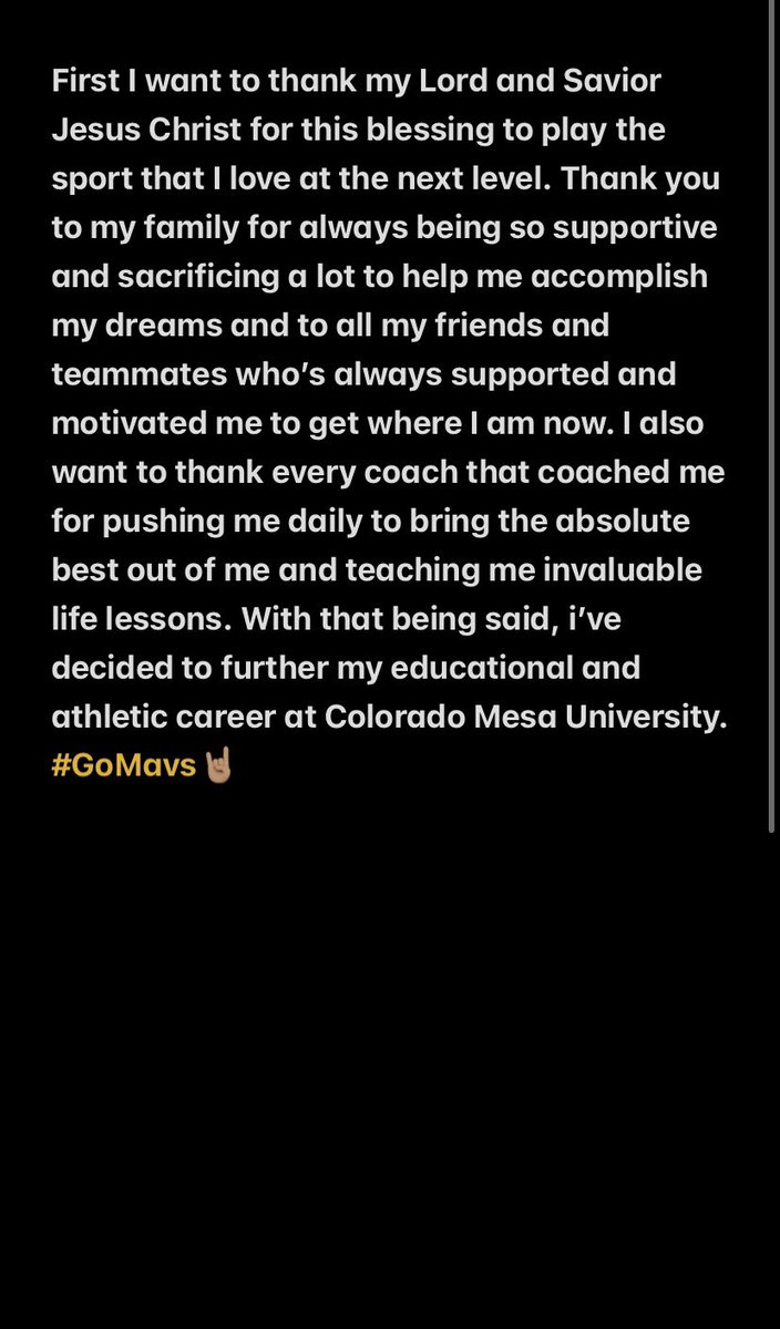 Tyler Anderson ⭐️⭐️⭐️ (@tylera10_) on Twitter photo #AGTG I have officially committed to Colorado Mesa University #GoMavs🤘🏽
<a href="/CoachKRider/">Coach Rider</a> <a href="/gunnarj31/">gunnar johnson</a> <a href="/ironworks_/">Ironworks Performance</a> <a href="/Backes07/">Christian Backes</a> <a href="/milehighprep/">MILE HIGH PREP</a> <a href="/coachwes_23/">Ryan Wesley</a> <a href="/coach1935/">John Schultz</a> <a href="/Coach_Wikre/">Trevor Wikre</a> <a href="/CoachKochevar/">Miles Kochevar</a> <a href="/ej_anders/">EA</a> <a href="/pete_javorek/">Pete Javorek</a> #AGTG I have officially committed to Colorado Mesa University #GoMavs🤘🏽
<a href="/CoachKRider/">Coach Rider</a> <a href="/gunnarj31/">gunnar johnson</a> <a href="/ironworks_/">Ironworks Performance</a> <a href="/Backes07/">Christian Backes</a> <a href="/milehighprep/">MILE HIGH PREP</a> <a href="/coachwes_23/">Ryan Wesley</a> <a href="/coach1935/">John Schultz</a> <a href="/Coach_Wikre/">Trevor Wikre</a> <a href="/CoachKochevar/">Miles Kochevar</a> <a href="/ej_anders/">EA</a> <a href="/pete_javorek/">Pete Javorek</a>