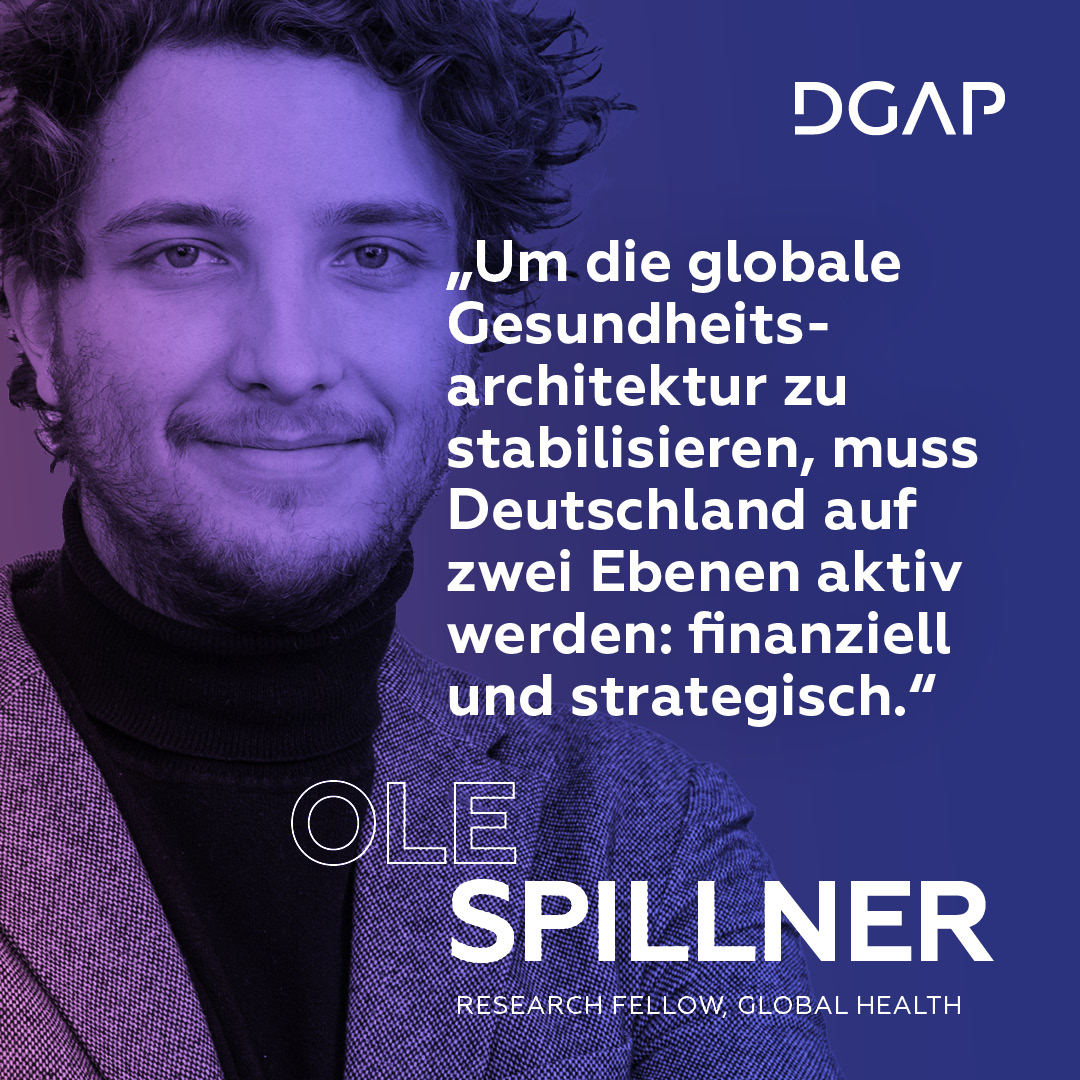 dgapev's tweet photo. Unser Experte @OleSpilln betont in seinem Papier, dass globale Gesundheit auch in 🇩🇪 Interesse ist. Deutschland sollte daher die WHO stärken, zentrale Gesundheitsinitiativen finanziell absichern &amp; sich für eine starke, einheitliche EU-Strategie einsetzen, um ... /6 https://t.co/2uYA6xegiS