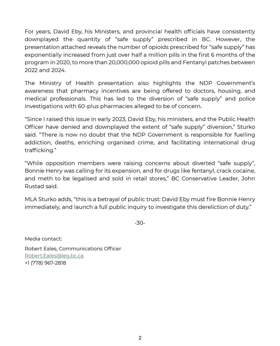 elenoresturko's tweet image. Leaked Health Ministry presentation confirms Eby's taxpayer funded "safe supply" trafficked provincially, nationally & internationally.
Alleged fraud by 60+ pharmacies & medical professionals facilitating the diversion.
Eby must fire Bonnie Henry & launch a public inquiry.