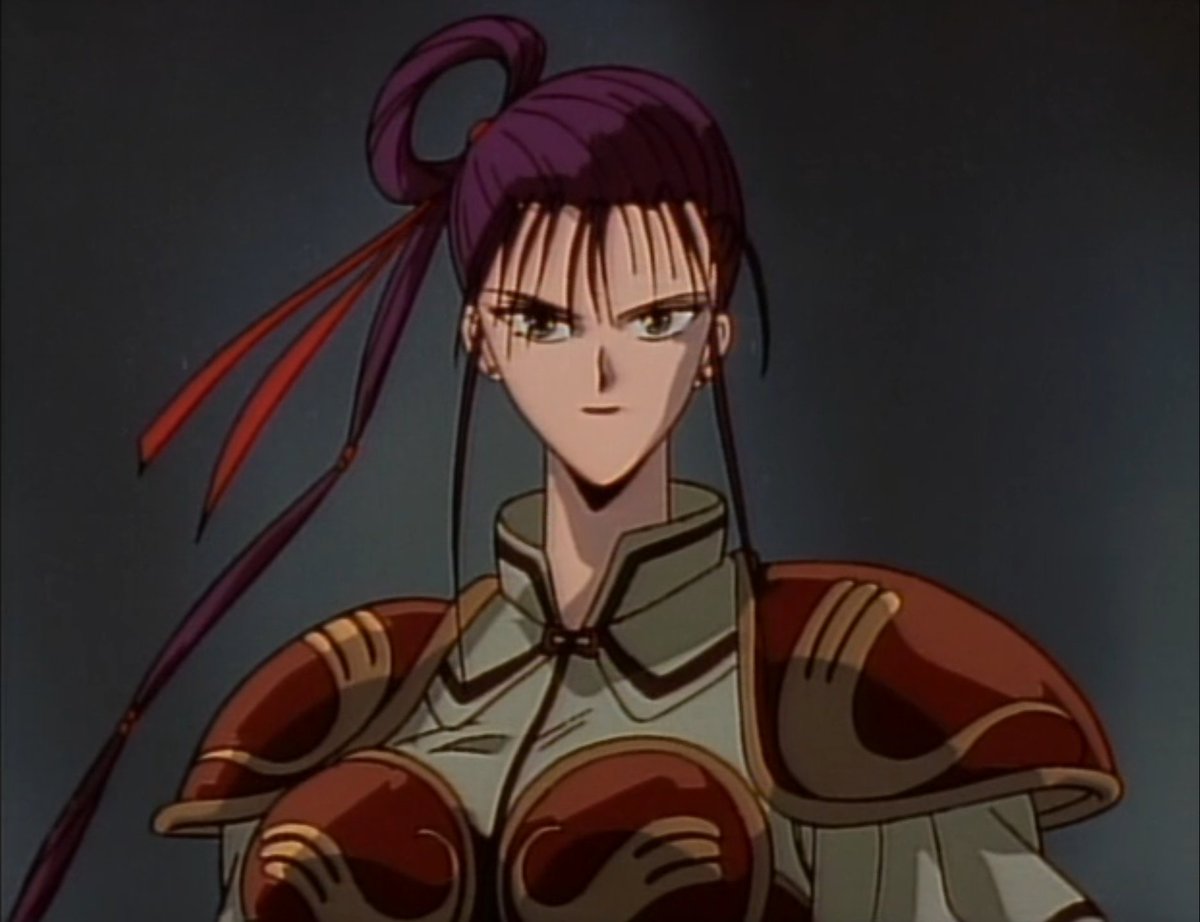 Today's anime #wcw is Soi from #FushigiYugi. This Seiryuu warrior has powers that include creating storms and lighting, along with chi manipulation. She would do anything for Nakago. 🥂 #VintageAnime #StudioPierrot #MediaBlasters #YuuWatase #Kanpai