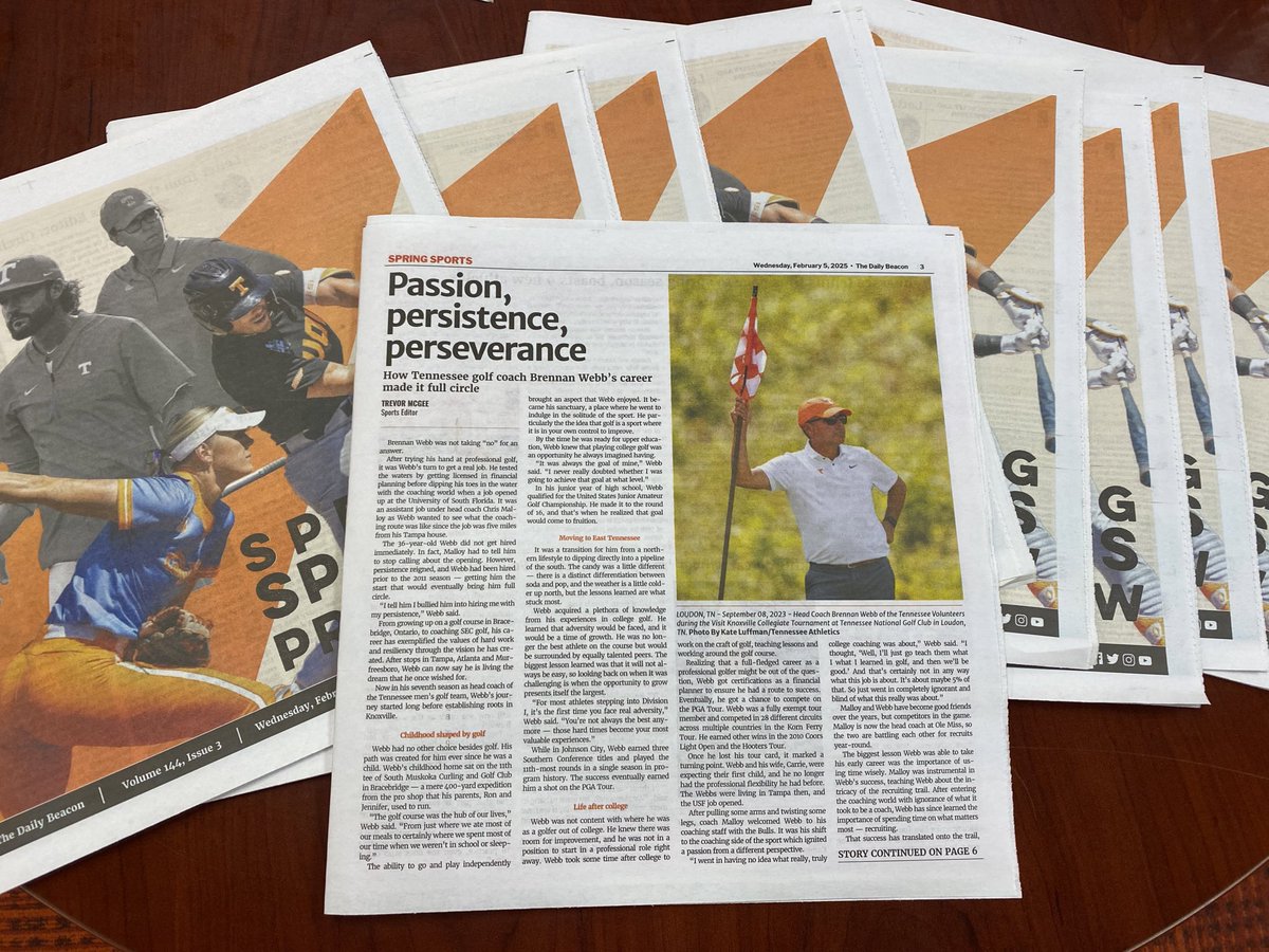 Trevor McGee (@trevormcgee12) on Twitter photo Brennan Webb’s life has always revolved around golf.
An opportunity arose to play collegiately at ETSU, and now a couple decades later, he’s coaching SEC golf in the same area.
On how <a href="/CoachWebbUTVols/">Brennan Webb</a>’s career made it full circle⬇️
🔗: utdailybeacon.com/sports/golf/pa… Brennan Webb’s life has always revolved around golf.
An opportunity arose to play collegiately at ETSU, and now a couple decades later, he’s coaching SEC golf in the same area.
On how <a href="/CoachWebbUTVols/">Brennan Webb</a>’s career made it full circle⬇️
🔗: utdailybeacon.com/sports/golf/pa…