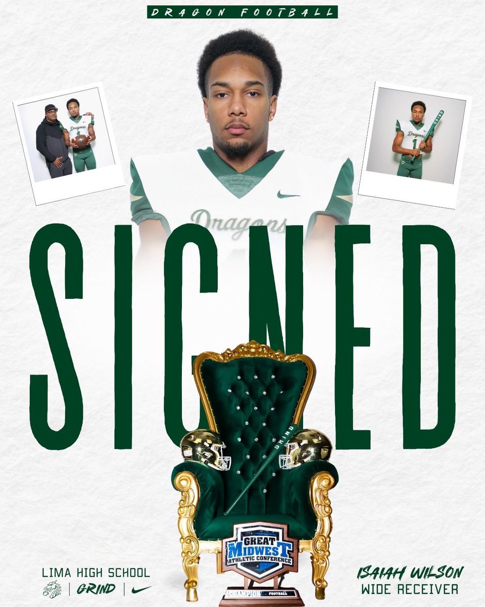 WOSN Sports (@wosnscores) on Twitter photo Tiffin University has announced the signing of Lima Senior WR Isaiah "Boog" Wilson in their 2025 class.
Wilson had 1747 receiving yards during his senior season and was a first team All-Ohioan in Division II and led the Spartans to a second straight TCAL title.
📸: <a href="/TUDragonFB/">Tiffin University Football</a> Tiffin University has announced the signing of Lima Senior WR Isaiah "Boog" Wilson in their 2025 class.
Wilson had 1747 receiving yards during his senior season and was a first team All-Ohioan in Division II and led the Spartans to a second straight TCAL title.
📸: <a href="/TUDragonFB/">Tiffin University Football</a>