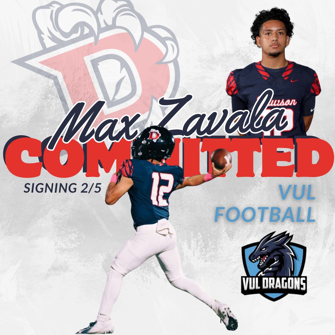 Dawson Football Recruiting (@recruitthenest) on Twitter photo Congratulations, Max Zavala, on your commitment to
<a href="/FootballVul/">VUL Football</a>
<a href="/DawsonEagleFB/">Dawson Football</a>
#family #isi Congratulations, Max Zavala, on your commitment to
<a href="/FootballVul/">VUL Football</a>
<a href="/DawsonEagleFB/">Dawson Football</a>
#family #isi