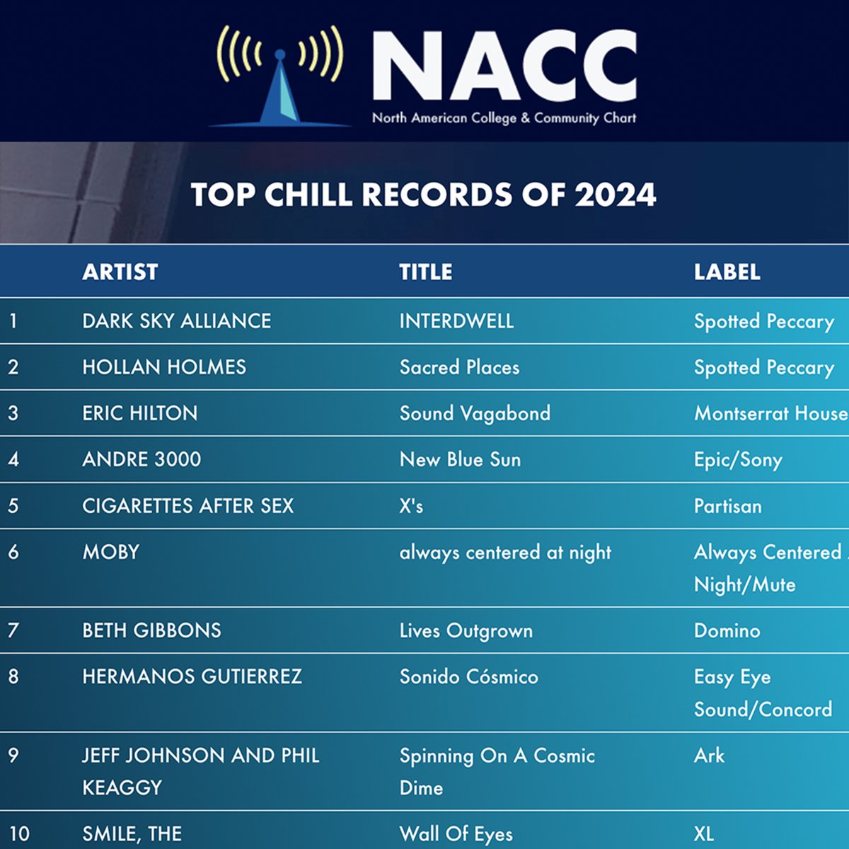 This month is the 1 year anniversary of my album Sound Vagabond! I was surprised and gratified to see that it was the #2 Electronic Album and #3 Chill Album of 2024 on the @NACCChart. Thank's  to all the dj's for playing it and to you for listening.