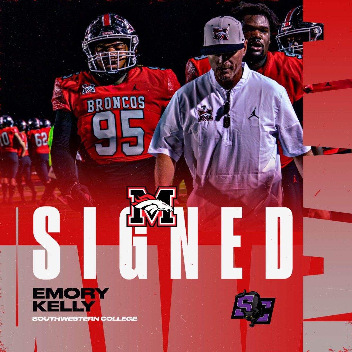 RecruitMustang's tweet photo. Congratulations Emory Kelly on signing to play college football! ✍️

🏈: Defensive Line
🏫: Southwestern College
📍: Winfield, Ks.

#RecruitMustang // #NSD25 https://t.co/5RitwYUMlo