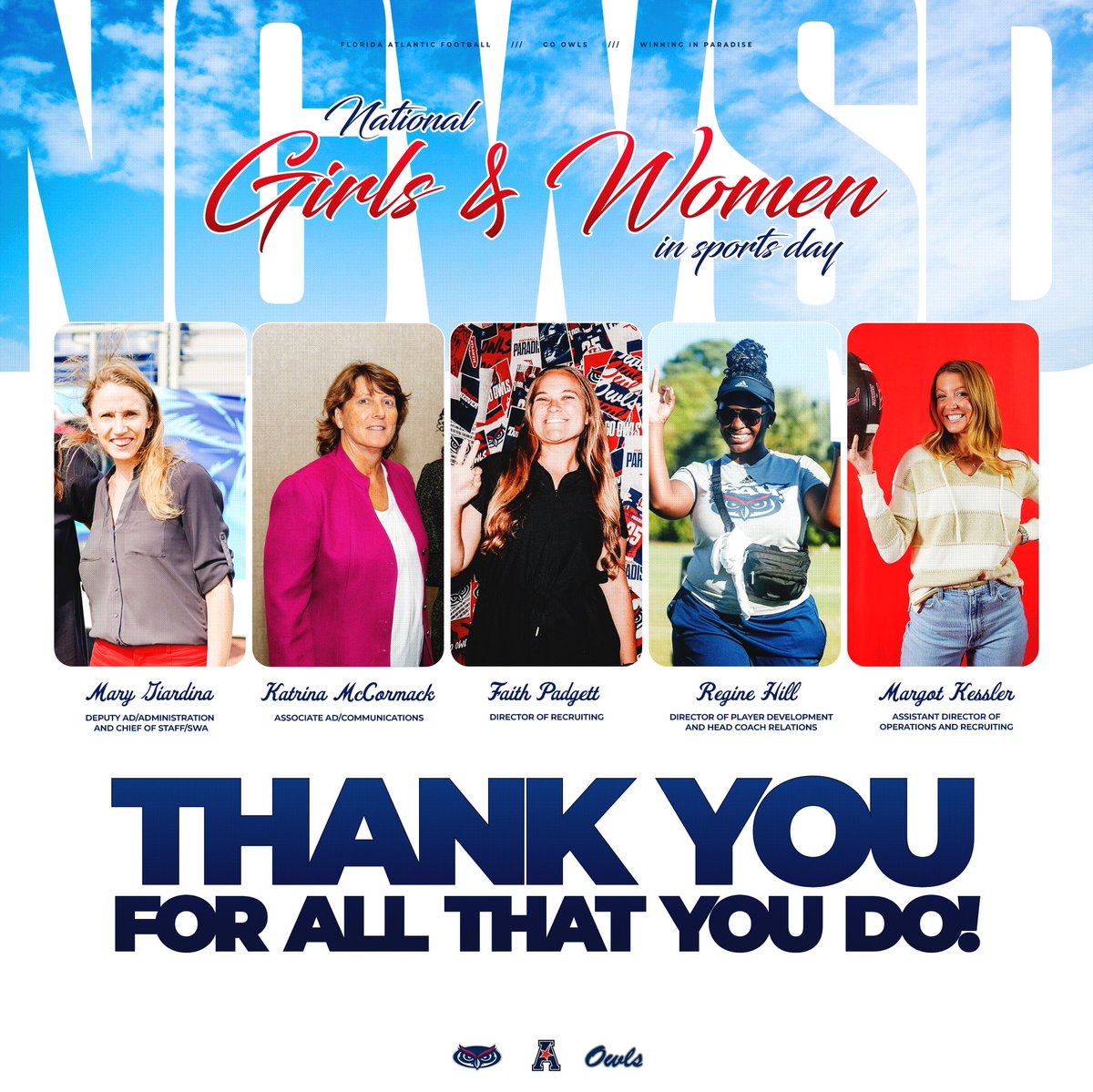 We are so thankful for all the women in our program.

Happy National Girls &amp; Women in Sports Day!

#WinningInParadise