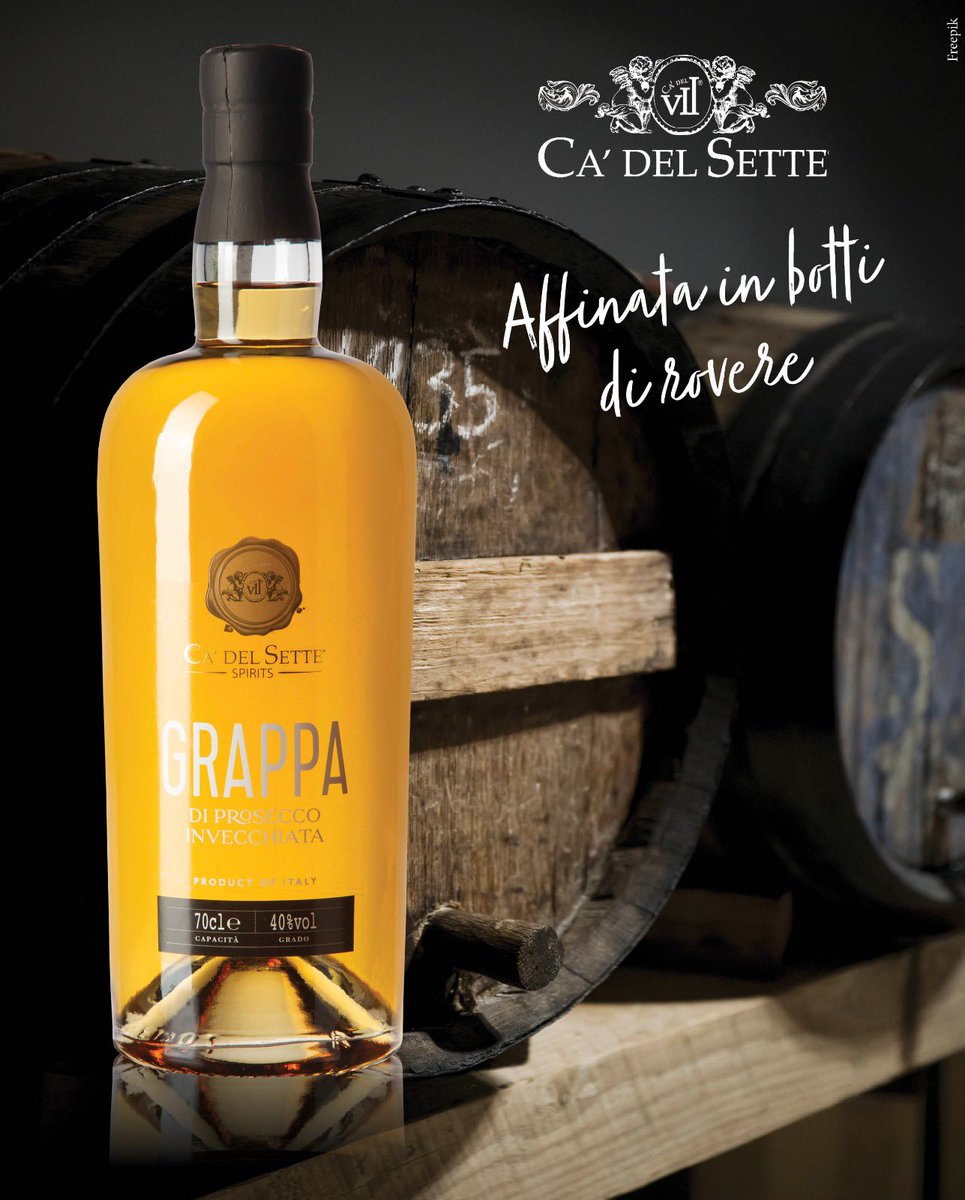Cadelsette's tweet photo. Grappa di Prosecco Ca' del Sette: l'eleganza invecchiata, il gusto che non invecchia mai.Prosecco Grappa Ca' del Sette: aged elegance, the taste that never gets old. #cadelsette #grappaprosecco #barricata #prosecco #glera #agedgrappa #velvetyflavour https://t.co/QTQsoumOKu
