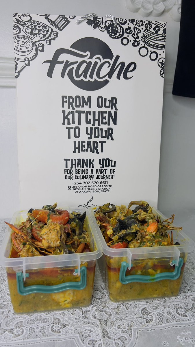 Dive into a bowl of happiness!Our Fisherman Soup is packed with the freshest seafood and rich flavour that will leave you craving for more. 😋
🍽️ Affordable luxury at Fraiche Restaurant!
📍 Find us in Uyo and treat yourself today.
288 Oron Road 
WhatsApp 07025706611