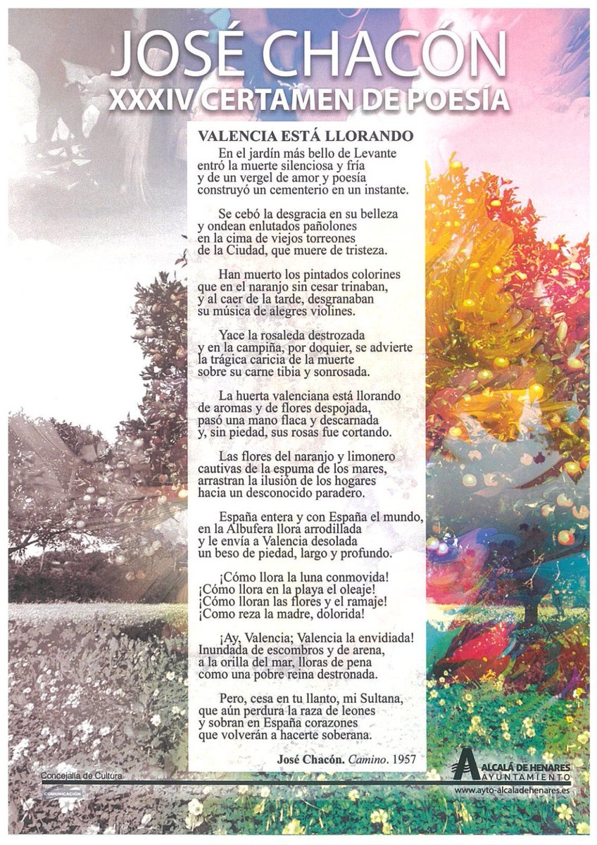 culturalcala1's tweet photo. ¿Quieres participar en el Certamen de Poesía José Chacón? Con él recordamos cada año al poeta alcalaíno, fallecido el 15 de mayo de 1988. Consulta las bases, ya puedes enviar tus poemas: https://t.co/OSCTpE5HTM https://t.co/4khfitrsxC