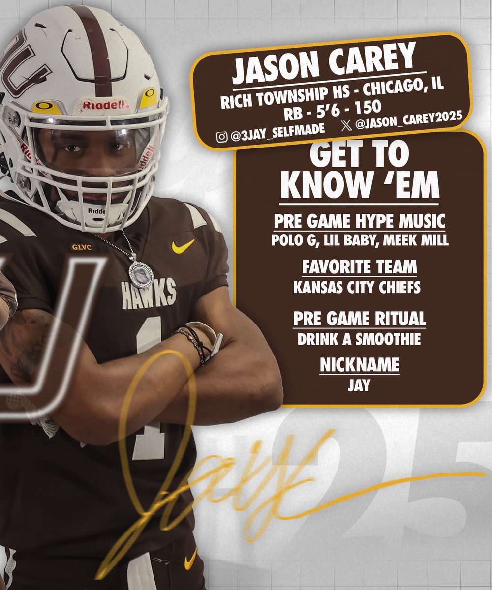 Quincy University Football (@quhawksfootball) on Twitter photo Hawk Nation, let's welcome Running Back, Jason Carey <a href="/Jason_Carey2025/">Jason Carey</a>, from Rich Township High School to the Gem City! Hawk Nation, let's welcome Running Back, Jason Carey <a href="/Jason_Carey2025/">Jason Carey</a>, from Rich Township High School to the Gem City!