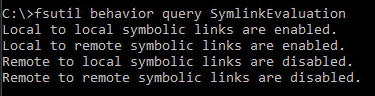 0xjamesli's tweet photo. In Windows, remote to local (R2L) and remote to remote (R2R) symbolic links are disabled by default.

When accessing a symbolic link on a file server, you may encounter this error message:
"The symbolic link cannot be followed because its type is disabled."

To fix it, use the following commands to enable R2L or R2R symbolic links:
fsutil behavior set SymlinkEvaluation R2L:1
fsutil behavior set SymlinkEvaluation R2R:1