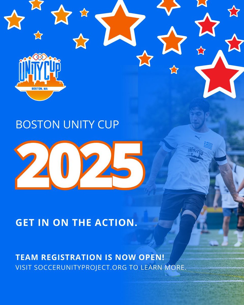 One month left to register a team for the 2025 Boston Unity Cup! ⚽🏆  

Register online at buff.ly/3kqTrKg