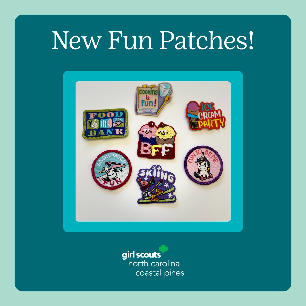 GirlScoutsNCCP's tweet image. New fun patches just dropped! ✨ Celebrate your latest adventure, service project, or fun activity with these colorful patches! Stop by your local Girl Scout retail shops and start adding to your collection today!

#GirlScouts #patches #funpatch #GSNCCP #GirlScoutsNC