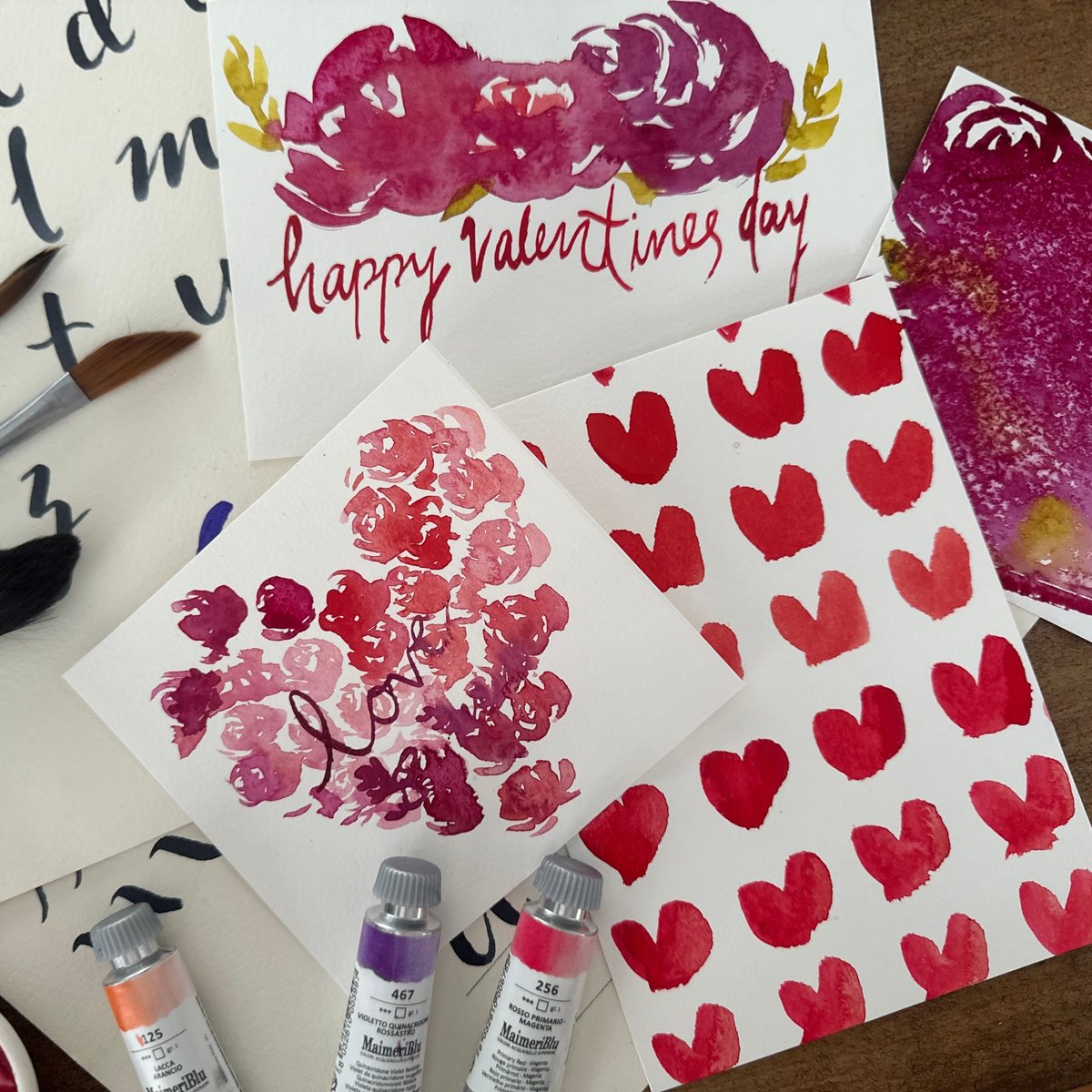 HAPPENING FRIDAY, Feb. 7th (3pm to 6pm) 📆⁠
⁠
Drop by our flagship store (📍74 McCaul St, Toronto) to paint a Valentine’s Day card using MaimeriBlu watercolours! 💌 Kelly Baskin will guide you through painting techniques and answer all your questions.⁠