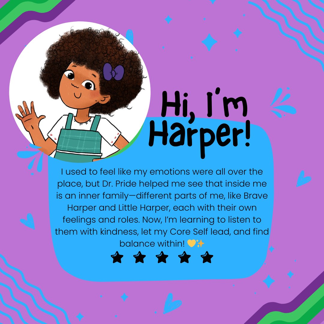 PrideLCSW's tweet photo. Hi, I’m Harper! 👋🏽

I used to think my feelings were all over the place—like I had no control over.

🔗 Get yours here: https://t.co/cr09bm5Uft

#MustRead #pridelcsw #PlayfulIFS https://t.co/5zitnvM5yE