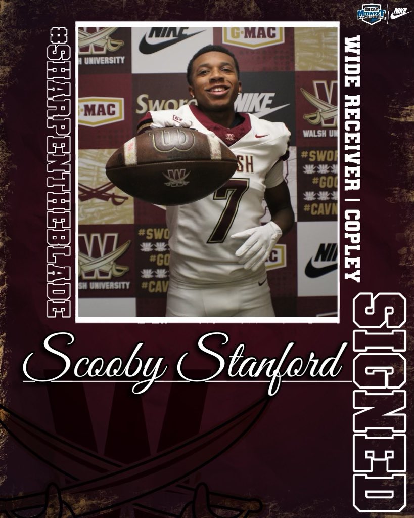 Walsh Football (@walshufootball) on Twitter photo Welcome to Canton, <a href="/scooby_stanford/">Scooby Stanford</a> !
🏠 Copley, OH
🏫 Copley High School
🏈 Wide Receiver
#ChaseTheLion ⚔️ Welcome to Canton, <a href="/scooby_stanford/">Scooby Stanford</a> !
🏠 Copley, OH
🏫 Copley High School
🏈 Wide Receiver
#ChaseTheLion ⚔️