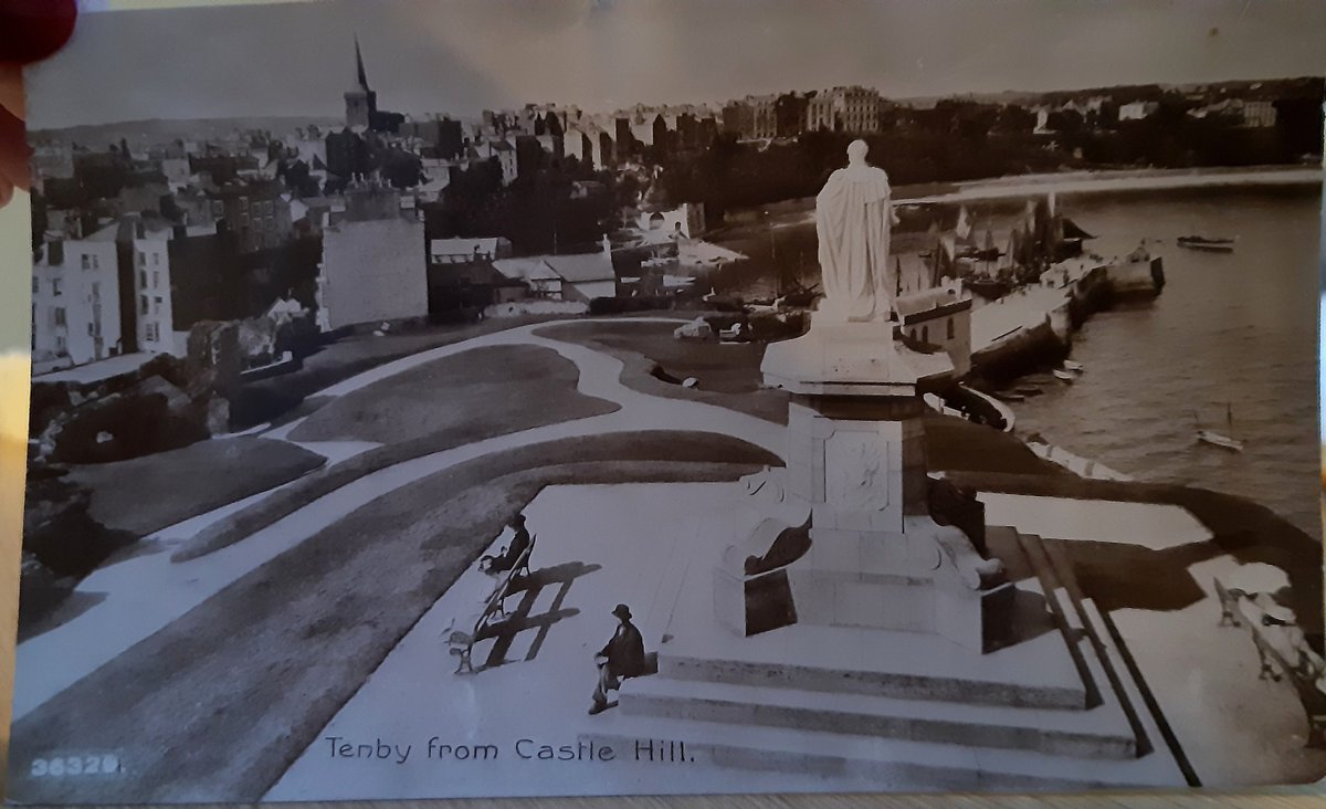 BloodyPolitics's tweet photo. "Arrived here quite safe. Having a fine time. Will be up fetching you with the car Sunday. Be ready"

📸 Tenby from Castle Hill

@aroundtenby 
#PostCardsFromThePast
#AtticFind #Graphotone https://t.co/fy3C6wHaCV