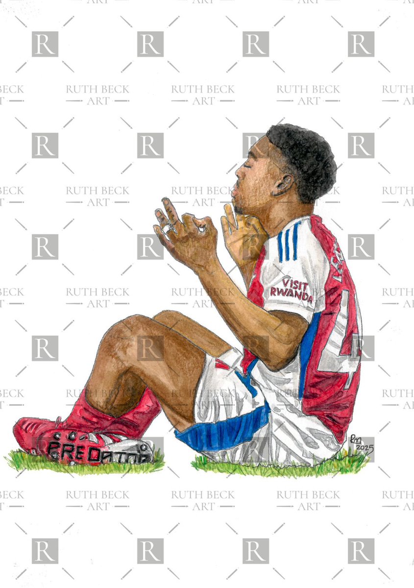 So after quite a few requests I’ve managed to finally get round to painting ‘That’ moment from the #ARSMCI game 
<a href="/lewisskelly49/">Myles Lewis-Skelly</a> celebration 

Watercolour on paper, prints available on my website now 
#Humble
 <a href="/Arsenal/">Arsenal</a> ❤️🤍

Please repost if you can - I’d appreciate it thanks x 😘