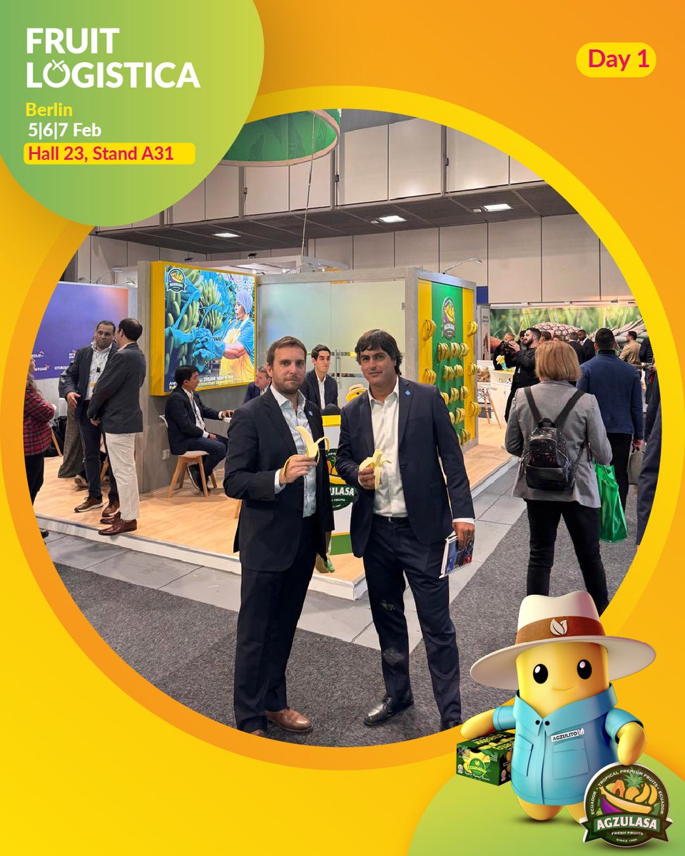 🚀🍌 ¡Un inicio espectacular en Fruit Logistica Berlín 2025! 🍌🚀

La inauguración ha sido todo un éxito, y estamos emocionados de compartir con el mundo la calidad y sostenibilidad de nuestras bananas. 🌍✨

📍 Hall 23, Stand A31
📅 5-7 de febrero