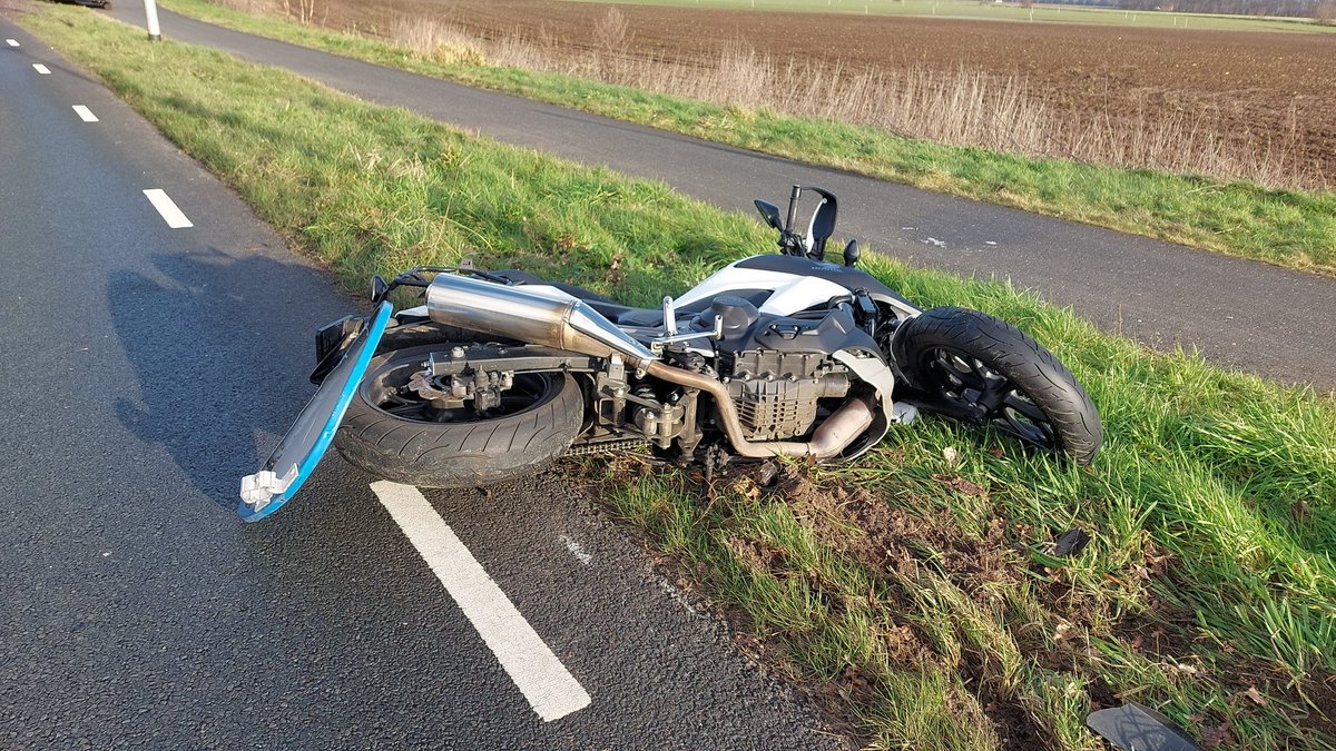 Eenzijdig ongeluk met motorrijder op Onstwedderweg Stadskanaal
