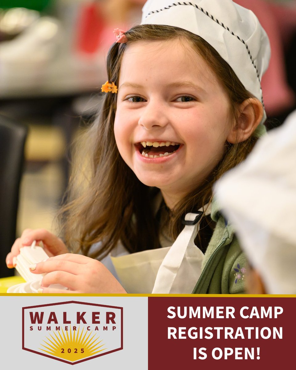 Walker Summer Camp is OPEN! thewalkerschool.org/walker-summer-… 

Invite your friends and take advantage of the Early Bird Registration discount of 5 percent before April 1! Use the code EB2025.

When registering for camps, use your student's rising grade level.