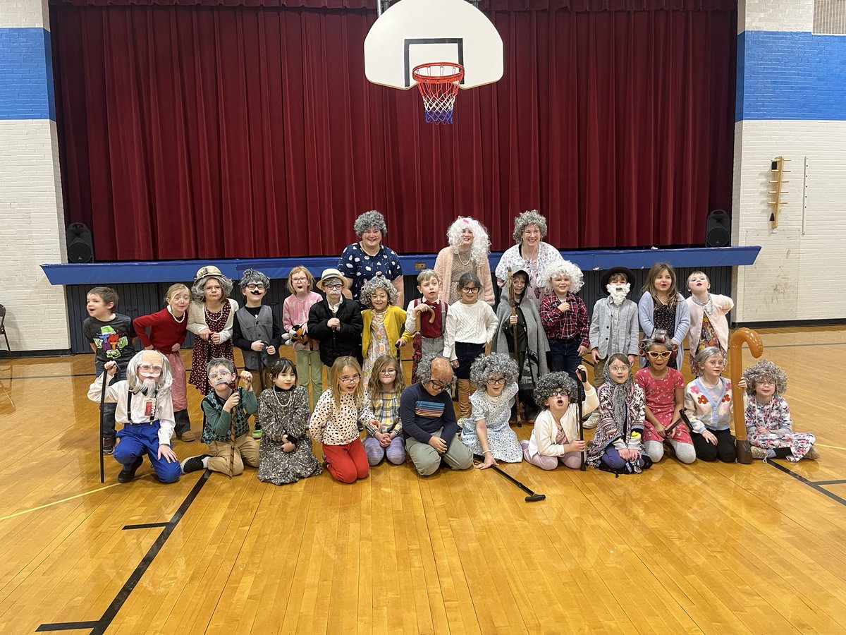 We had some 100 year old folks for the 100th day of school. 😊