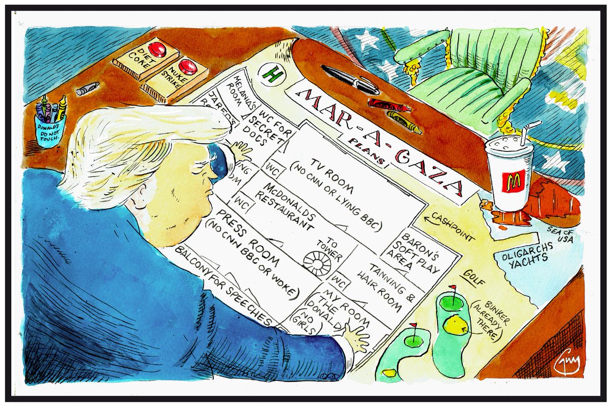 My Editorial cartoon for Thursday's <a href="/MetroUK/">Metro</a>. <a href="/MetroPicDesk/">Metro Picture Desk</a> #Trump #DonaldTrump #GazaStrip.