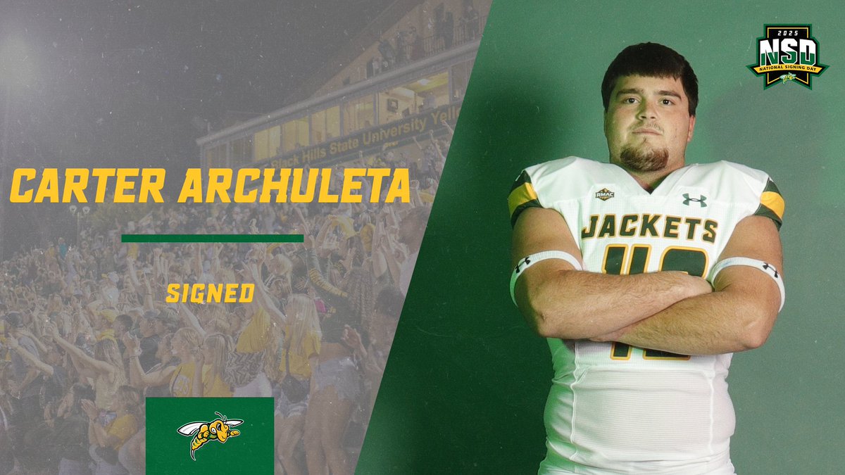 BHSU Football (@bhsufb) on Twitter photo Welcome to The Hills, Carter Archuleta! π²π
π | Douglas, Wyoming
π | Douglas High School
π | Linebacker
π | 5'11"
βοΈ | 220
π± | <a href="/CArchuleta42/">Carter Archuleta</a>
#NSD25 #PlayInTheHills25 #WEoverME Welcome to The Hills, Carter Archuleta! π²π
π | Douglas, Wyoming
π | Douglas High School
π | Linebacker
π | 5'11"
βοΈ | 220
π± | <a href="/CArchuleta42/">Carter Archuleta</a>
#NSD25 #PlayInTheHills25 #WEoverME