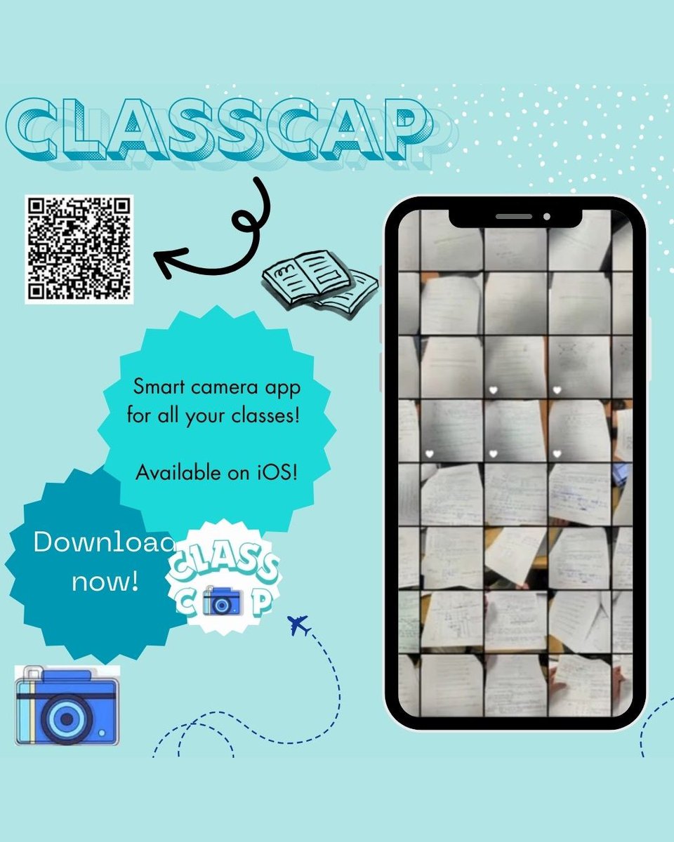 ClassC5762's tweet image. 📸📚 Say hello to ClassCap! The smart camera app designed to keep all your class notes organized in one place. 🎯✨ Available now on iOS—Scan, Save, and Study smarter! 🚀 Download today! 🔗📱 

#ClassCap #SmartNotes #StudyMadeEasy #EdTech #iOSApp