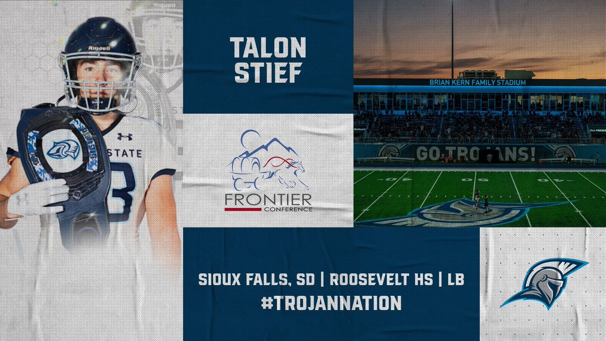 Dakota State Football (@dsufootball) on Twitter photo Welcome to the family!
Talon Stief ( <a href="/stief_talon/">Talon Stief</a> )
From: Sioux Falls, SD
HS: Roosevelt HS
LB | 6’1 | 220
Film: buff.ly/42EWQJ7 Welcome to the family!
Talon Stief ( <a href="/stief_talon/">Talon Stief</a> )
From: Sioux Falls, SD
HS: Roosevelt HS
LB | 6’1 | 220
Film: buff.ly/42EWQJ7