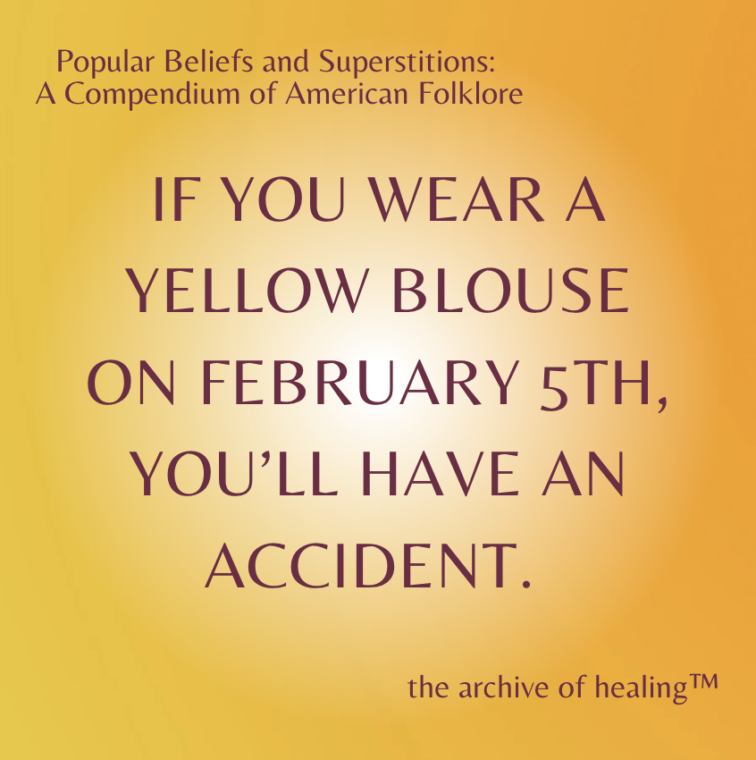 ArchiveHealing's tweet photo. If you're wearing a yellow shirt today, you might consider an outfit change. 

Register with us at https://t.co/6Pe5EsQ5Cw to discover global healing knowledge. ⁠
⁠
#medicalhumanities #medicalanthropology #health #healing #publicarchive #wellness #medicine #yellow #superstition https://t.co/A7KsVnOnhX